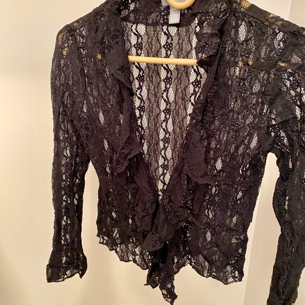 J. Jill Petite Black Lace Cardigan XXSP - Price Drop